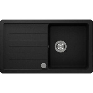 Einbauspüle 'Lilith' Quarzkomposit schwarz 860 x 500 mm