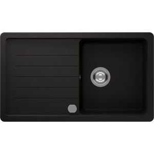 Einbauspüle 'Lilith' Quarzkomposit schwarz 860 x 500 mm