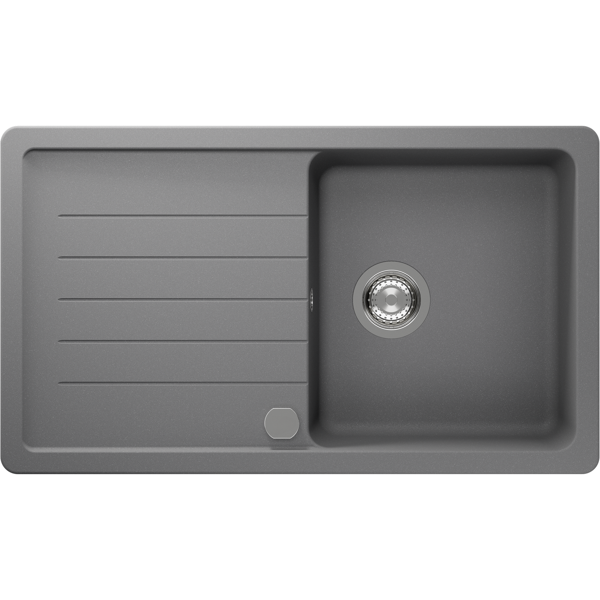 Einbauspüle 'Lilith' Quarzkomposit grau 860 x 500 mm