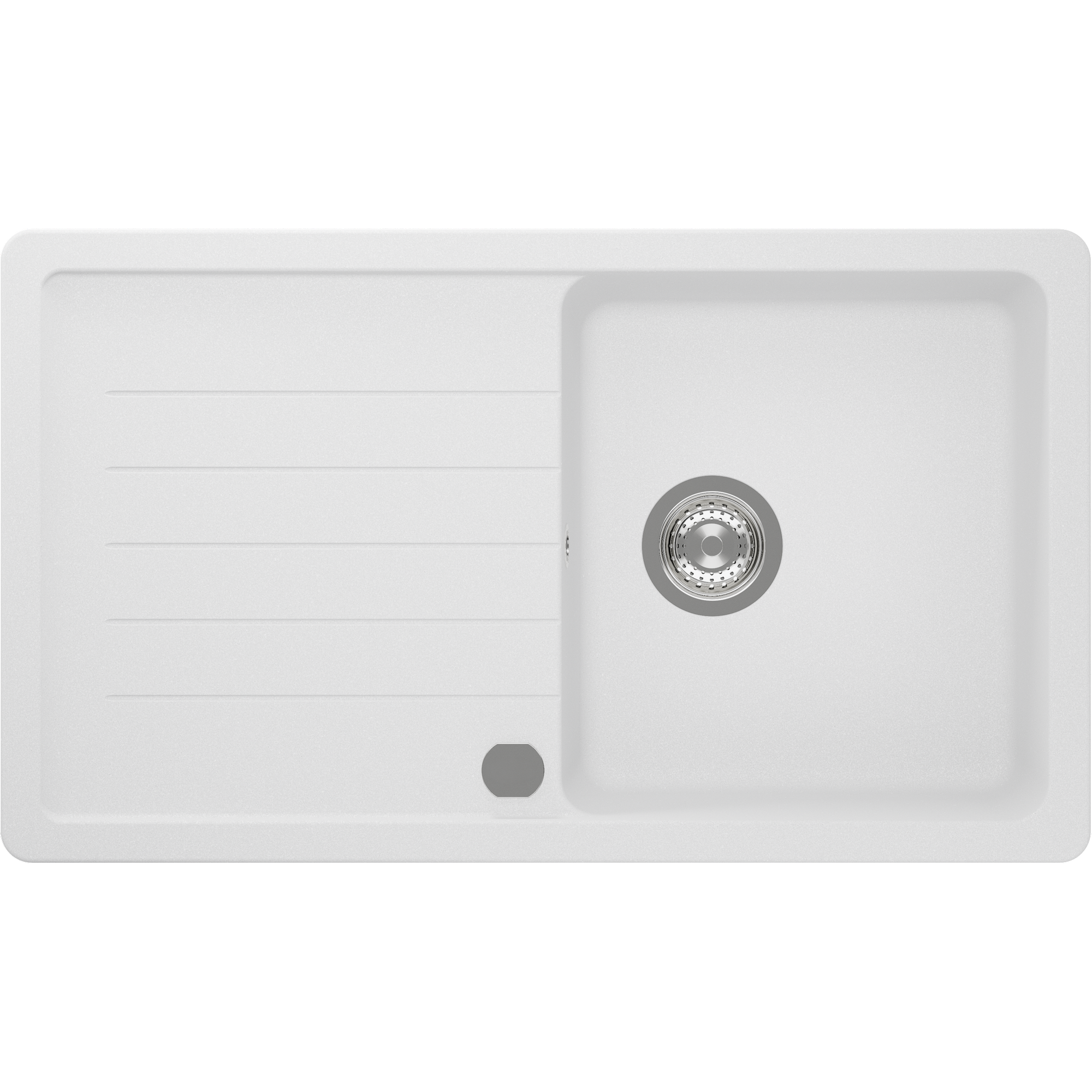 Einbauspüle 'Lilith' Quarzkomposit weiß 860 x 500 mm