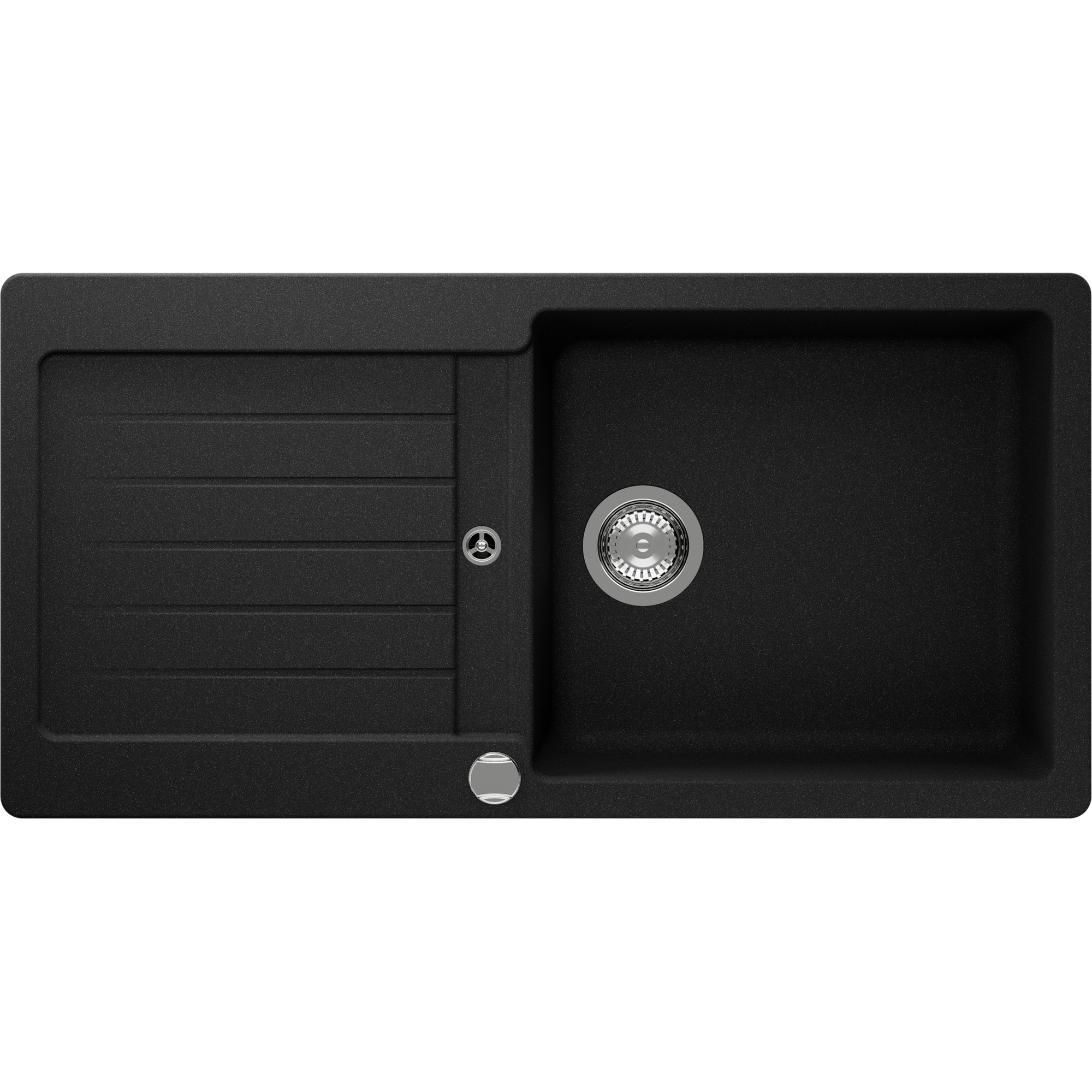 Einbauspüle 'Fleur' Quarzkomposit schwarz 1000 x 500 mm