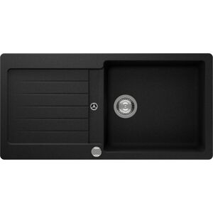 Einbauspüle 'Fleur' Quarzkomposit schwarz 1000 x 500 mm