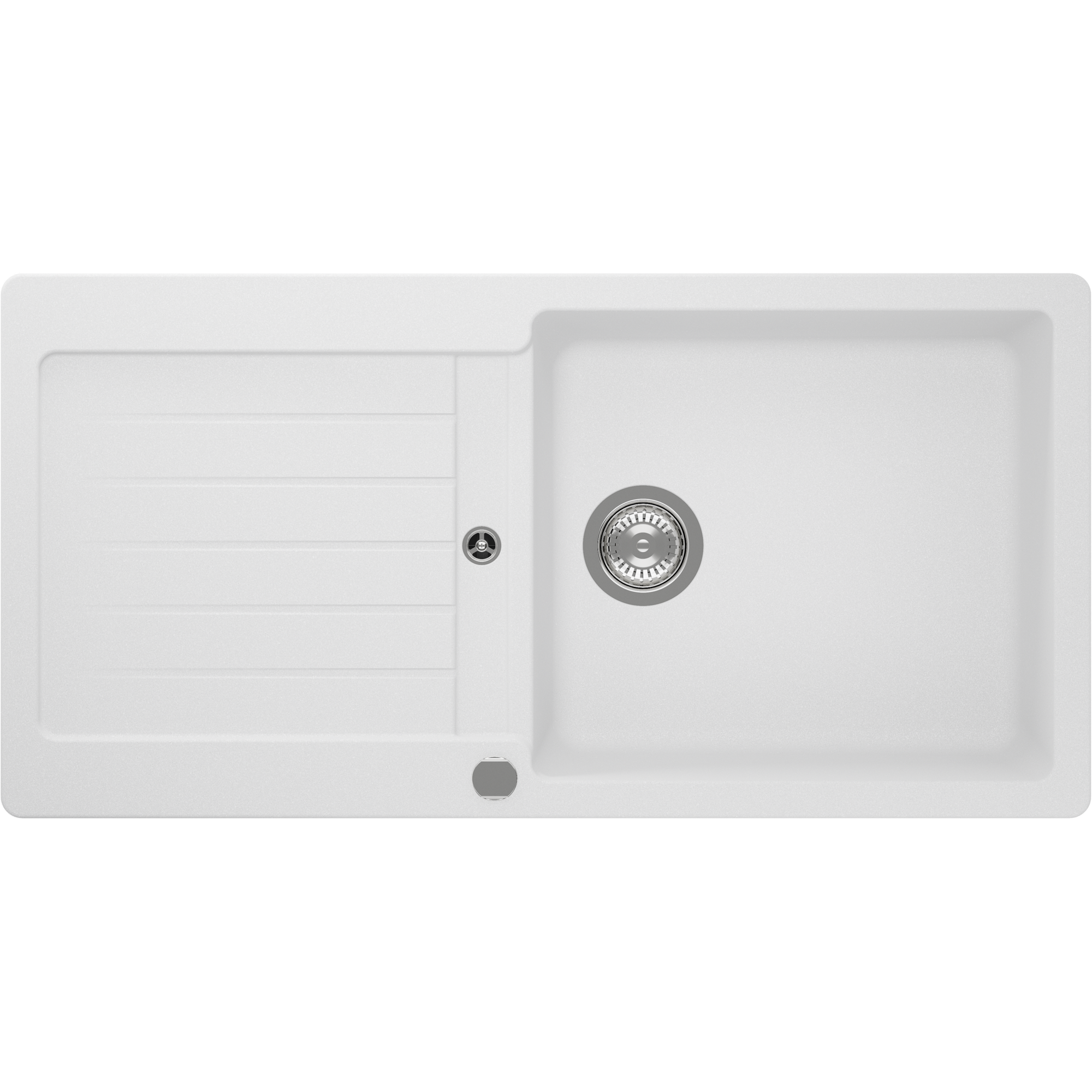 Einbauspüle 'Fleur' Quarzkomposit weiß 1000 x 500 mm