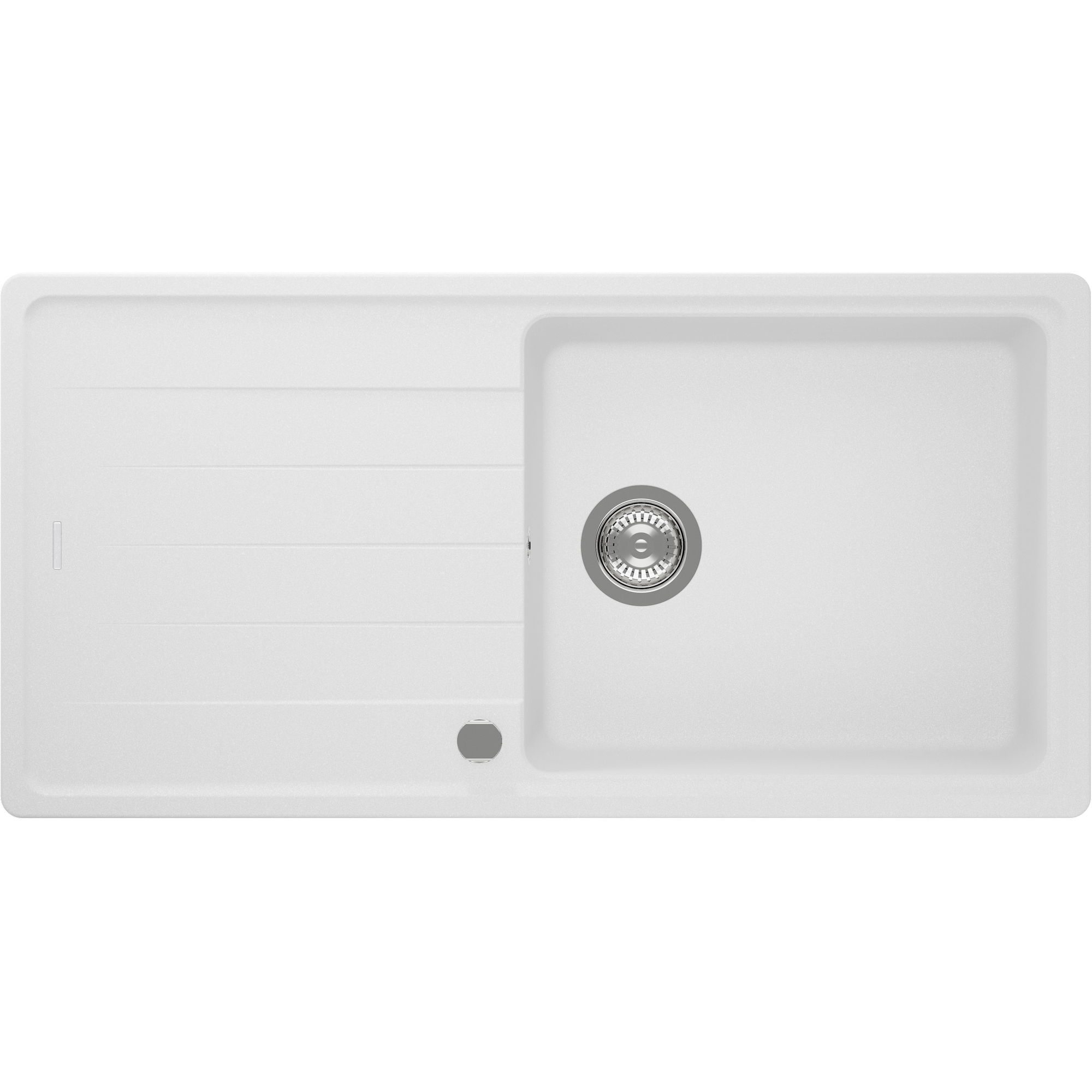 Einbauspüle 'Sofia' Quarzkomposit weiß 1000 x 500 mm