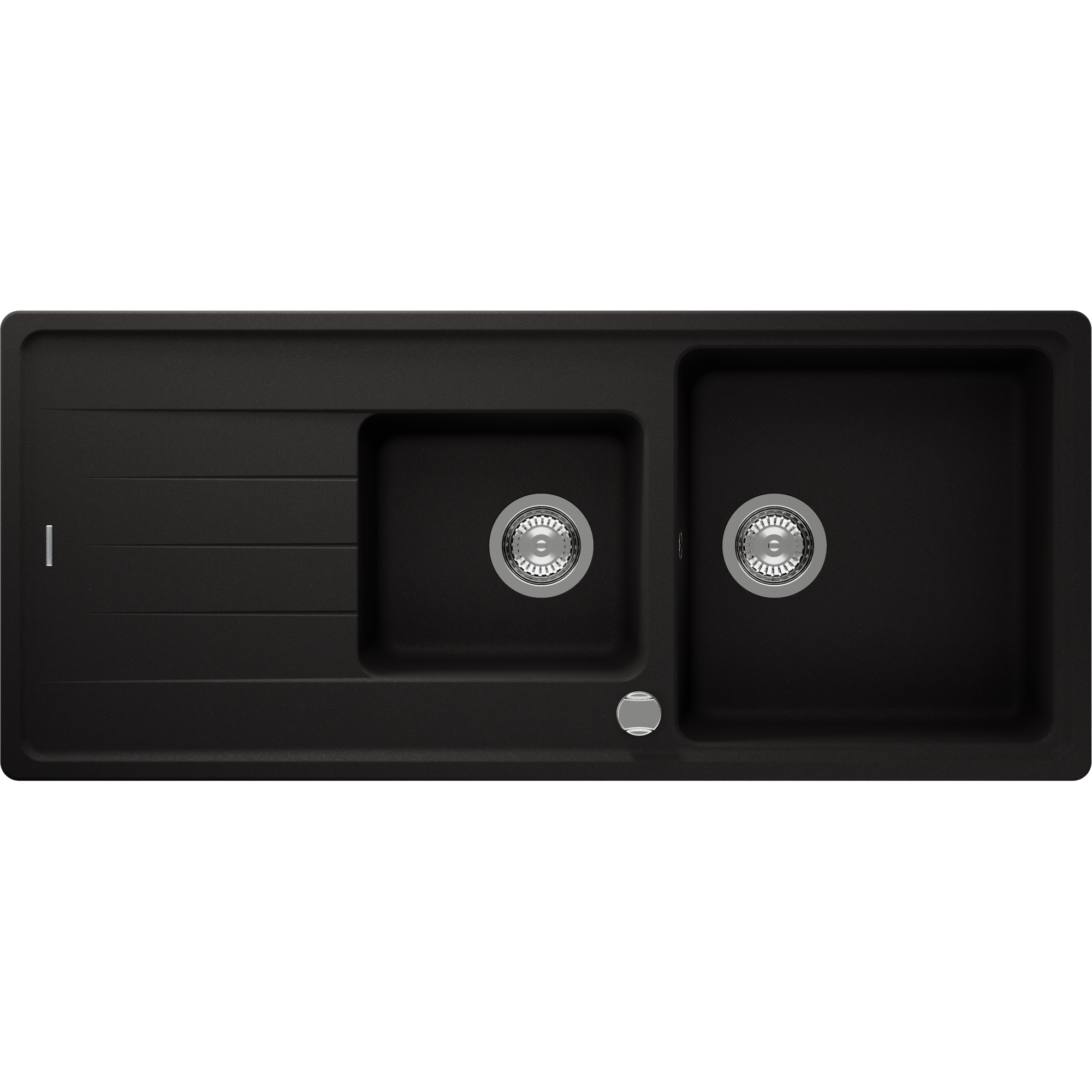 Einbauspüle 'Sofia' Quarzkomposit schwarz 1160 x 500 mm