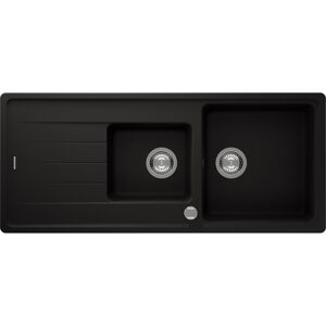 Einbauspüle 'Sofia' Quarzkomposit schwarz 1160 x 500 mm