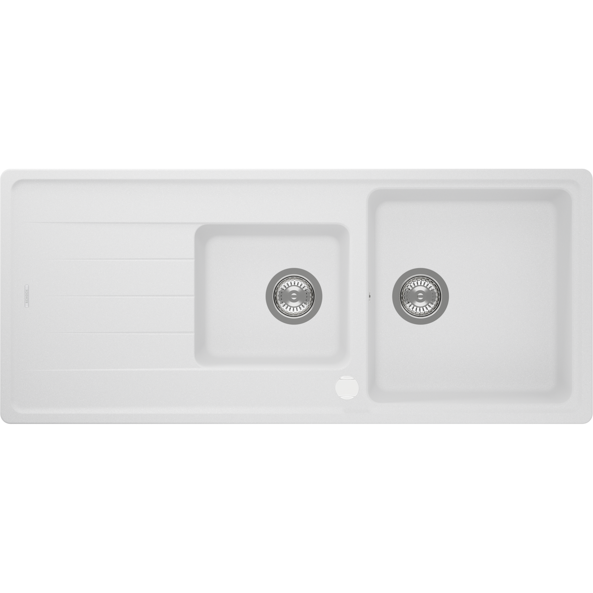 Einbauspüle 'Sofia' Quarzkomposit weiß 1160 x 500 mm