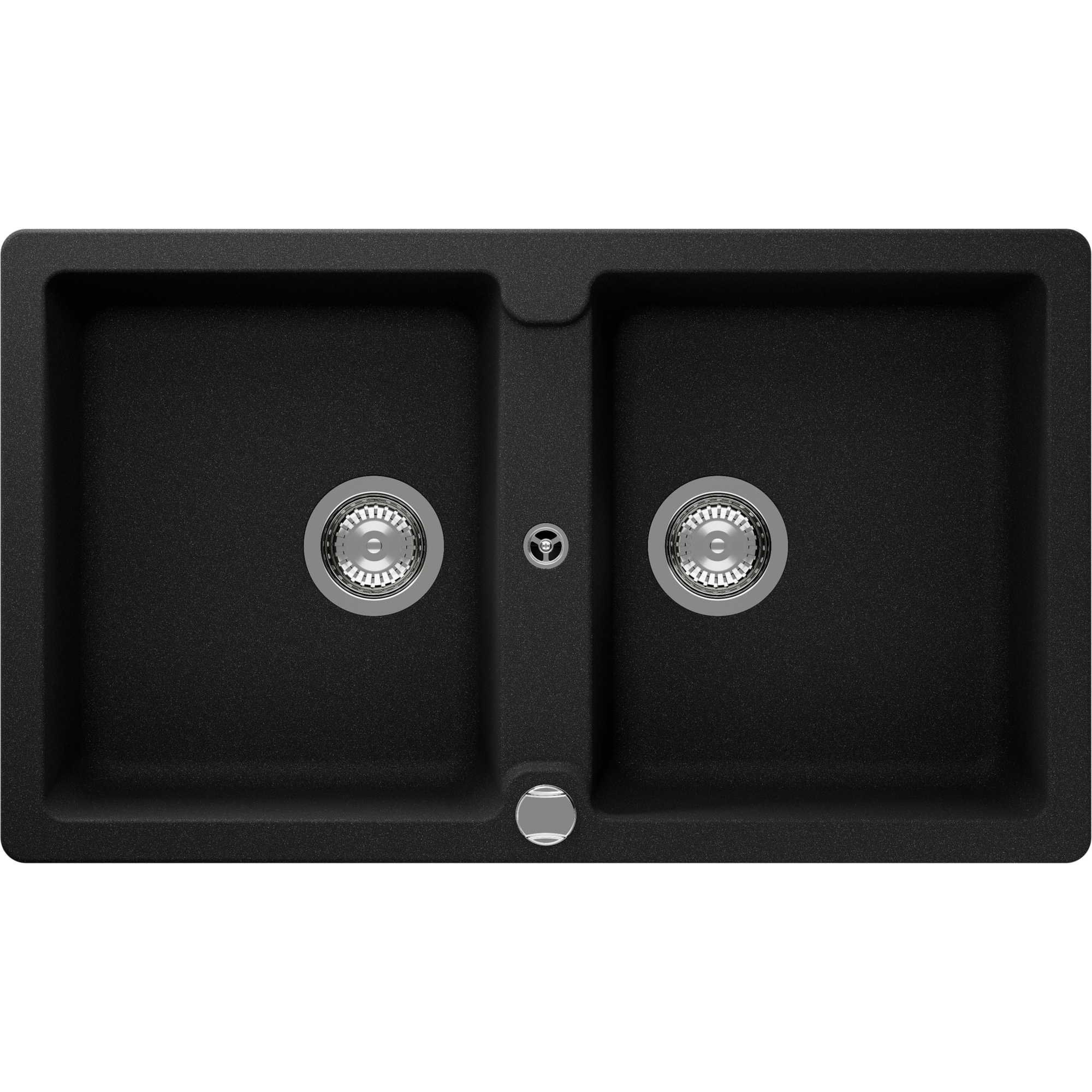 Einbauspüle 'Sofia' Quarzkomposit schwarz 860 x 500 mm