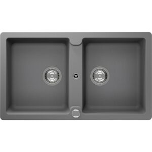 Einbauspüle 'Sofia' Quarzkomposit grau 860 x 500 mm