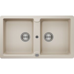 Einbauspüle 'Sofia' Quarzkomposit schwarz 860 x 500 mm