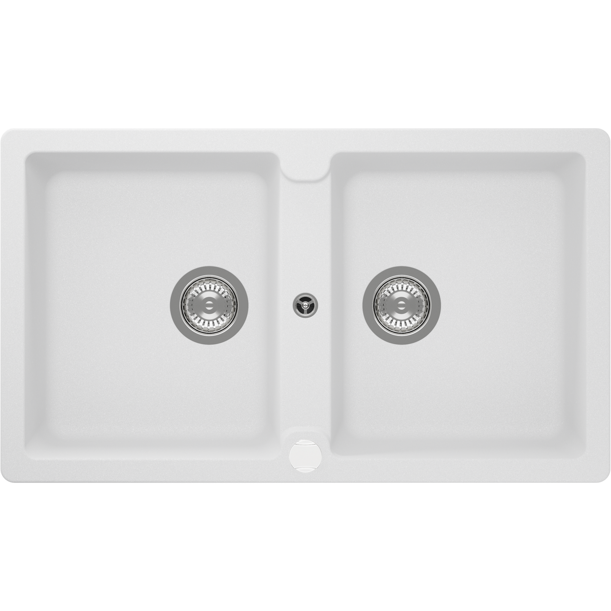Einbauspüle 'Sofia' Quarzkomposit weiß 860 x 500 mm