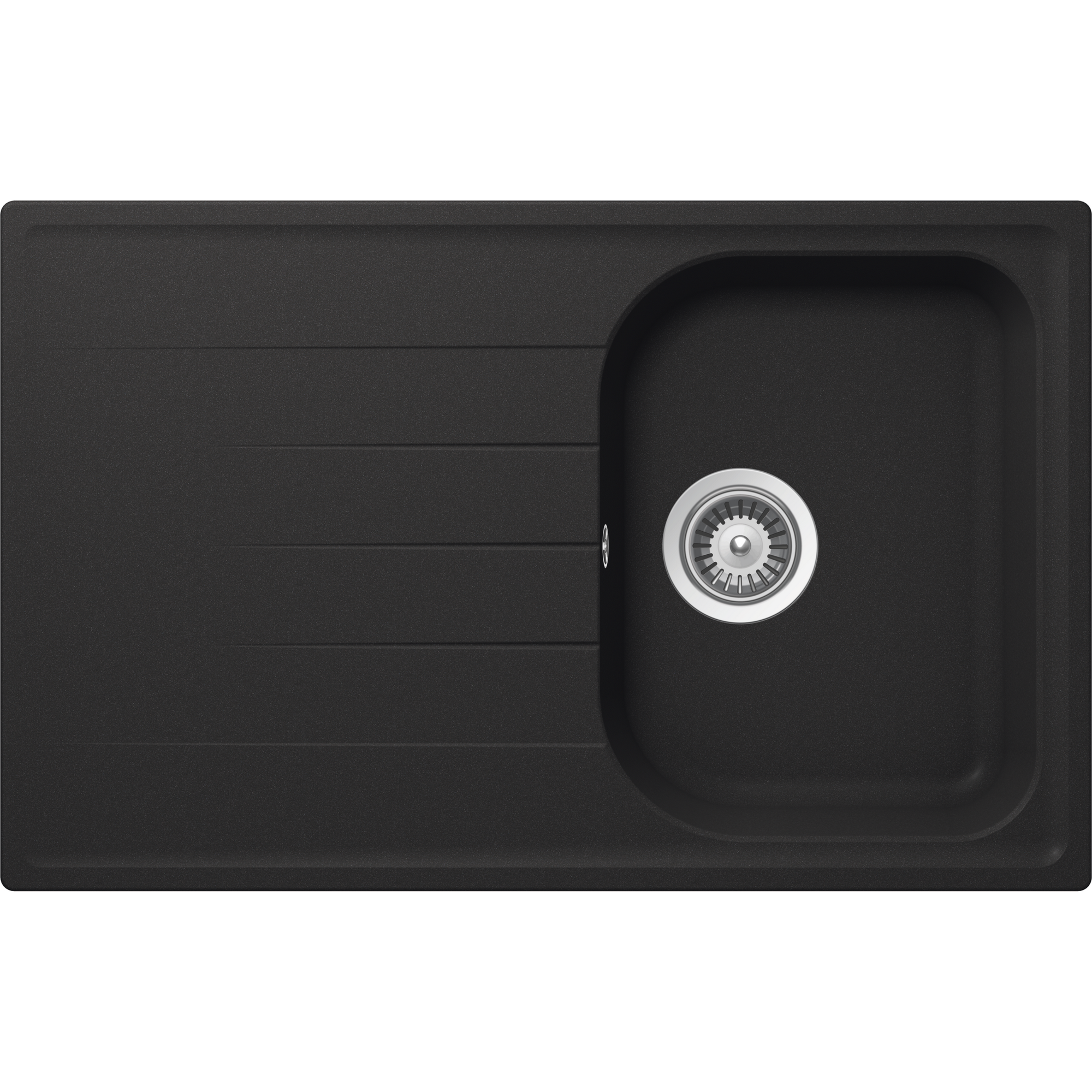 Einbauspüle 'Estia' Quarzkomposit schwarz 790 x 500 mm