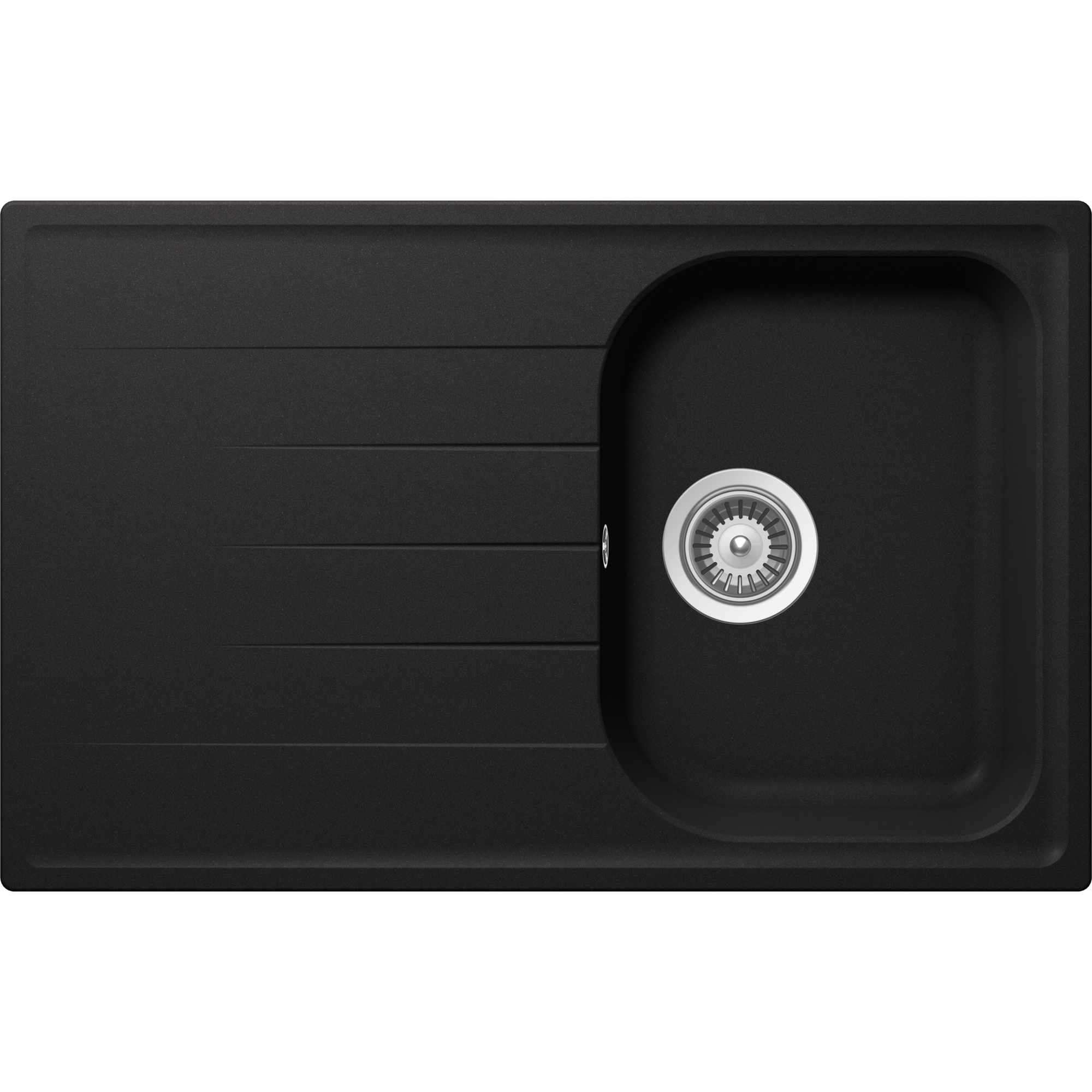 Einbauspüle 'Estia' Quarzkomposit schwarz 790 x 500 mm