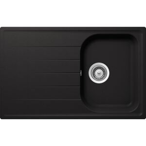 Einbauspüle 'Estia' Quarzkomposit schwarz 790 x 500 mm