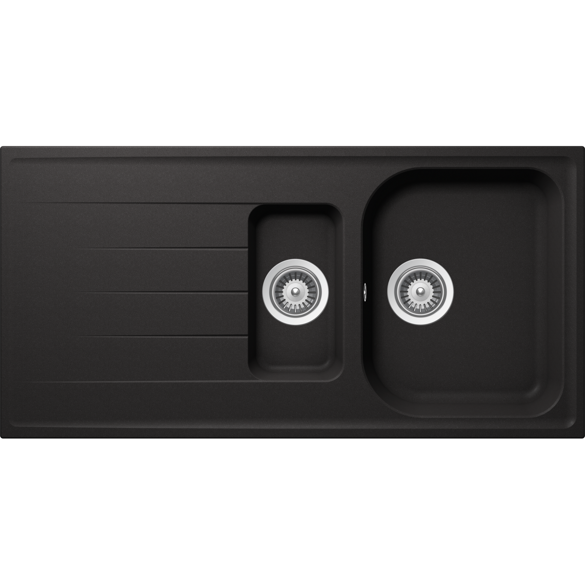 Einbauspüle 'Estia' Quarzkomposit schwarz 1000 x 500 mm