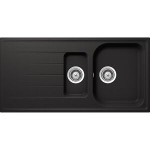 Einbauspüle 'Estia' Quarzkomposit schwarz 1000 x 500 mm