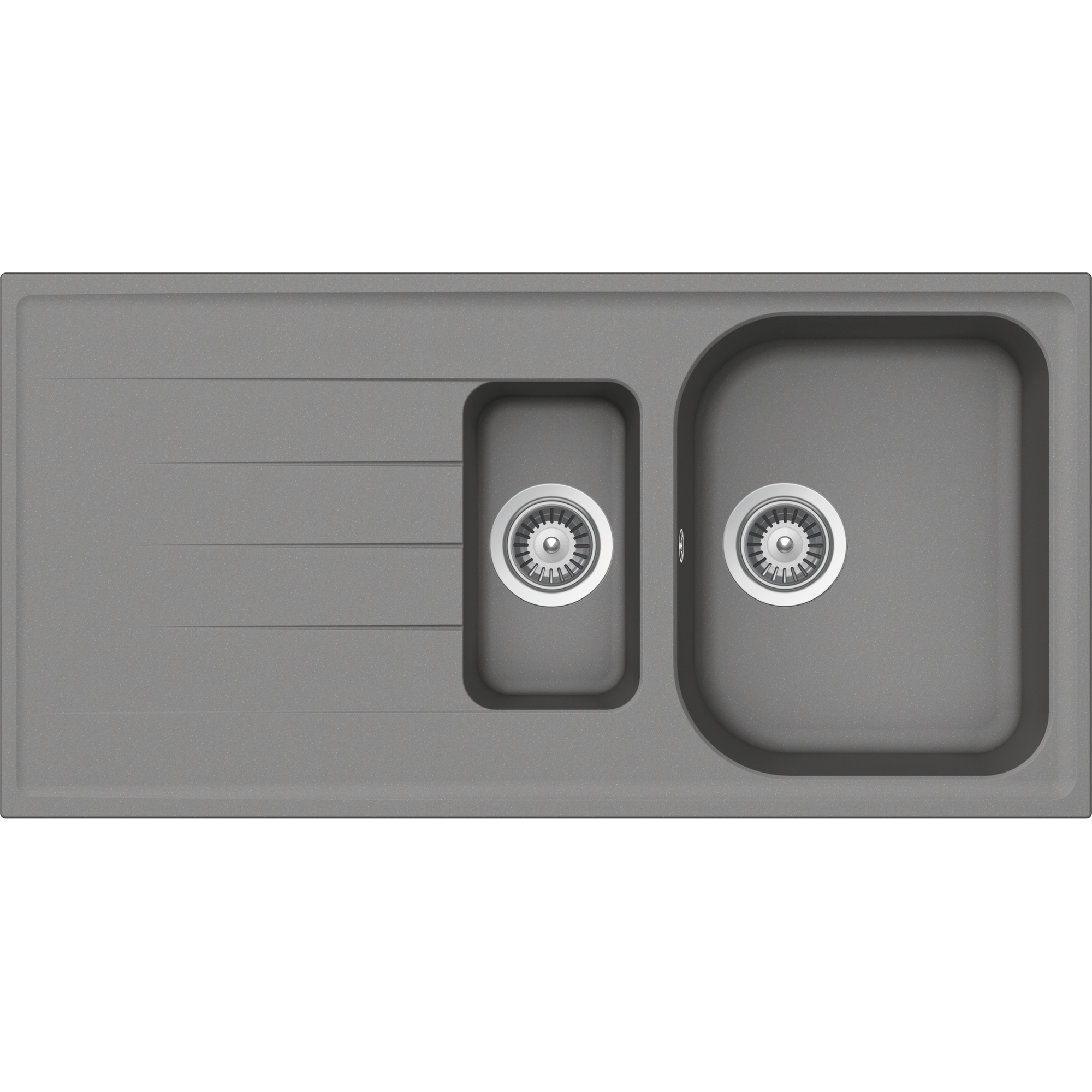 Einbauspüle 'Estia' Quarzkomposit grau 1000 x 500 mm