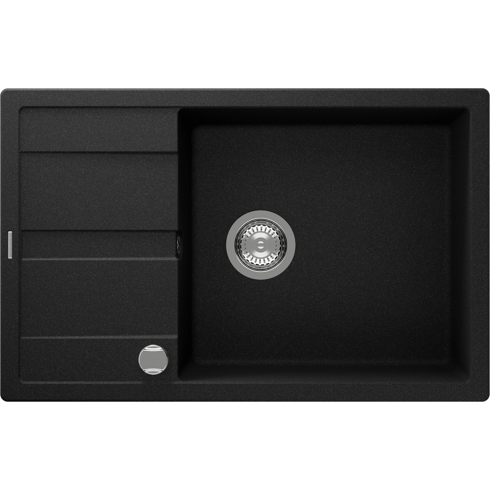 Einbauspüle 'Fiona' Quarzkomposit schwarz 780 x 500 mm