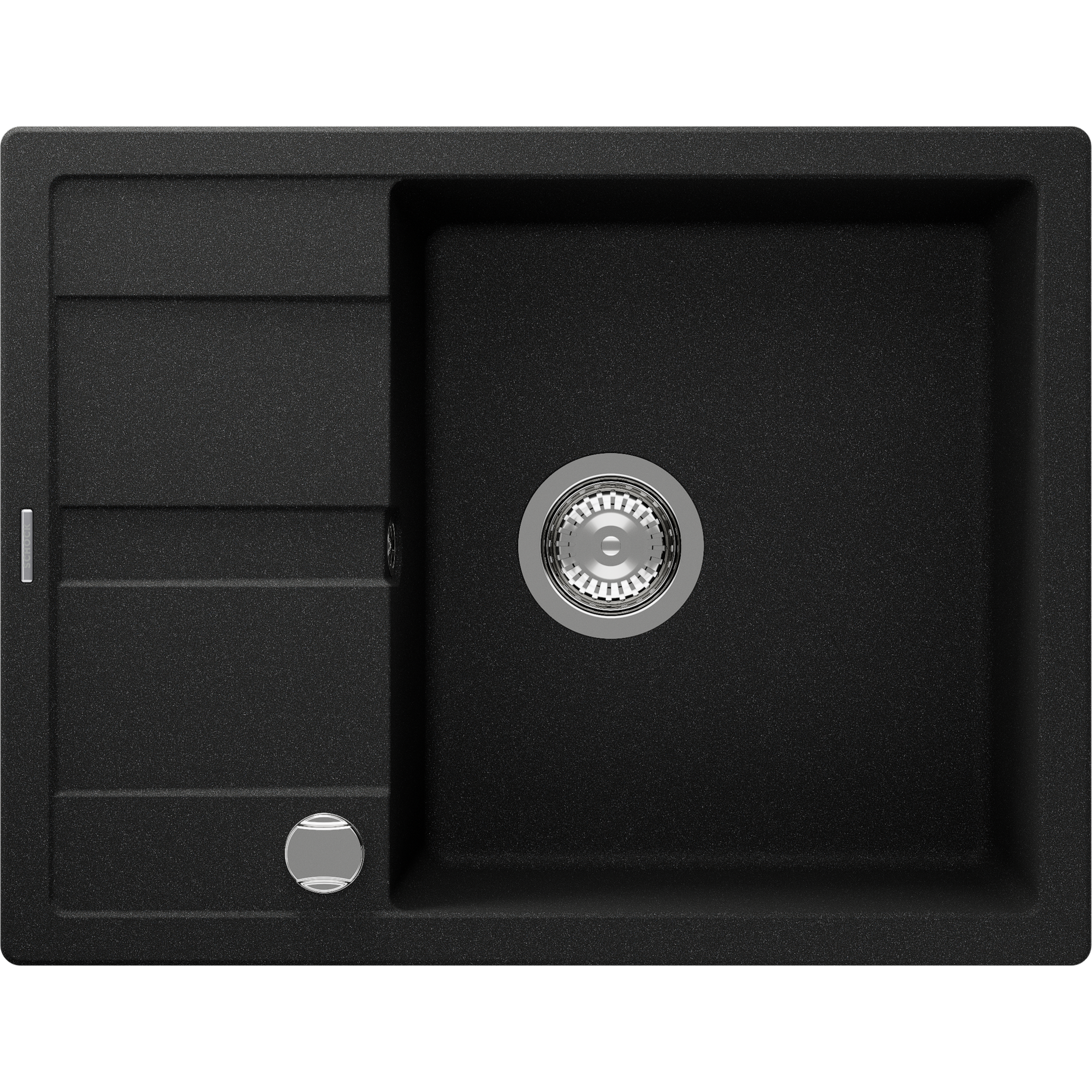 Einbauspüle 'Fiona' Quarzkomposit schwarz 650 x 500 mm