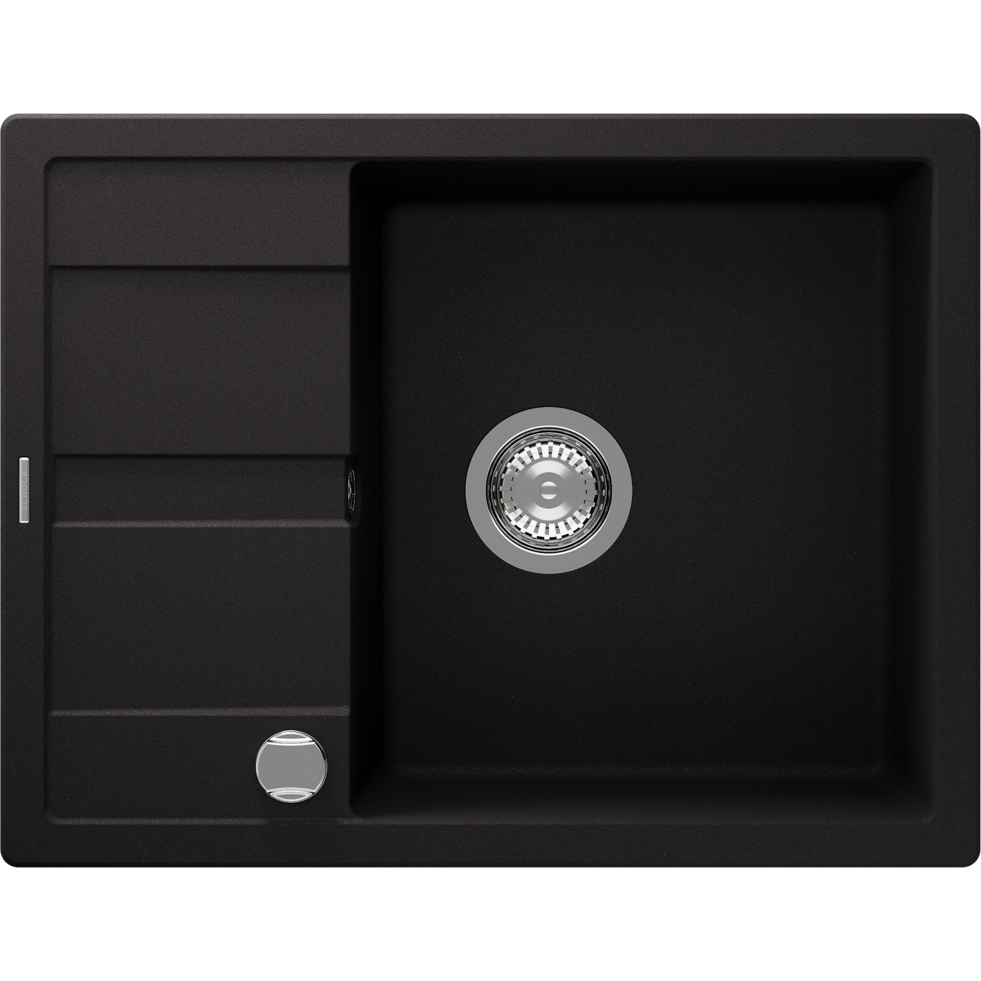 Einbauspüle 'Fiona' Quarzkomposit schwarz 650 x 500 mm