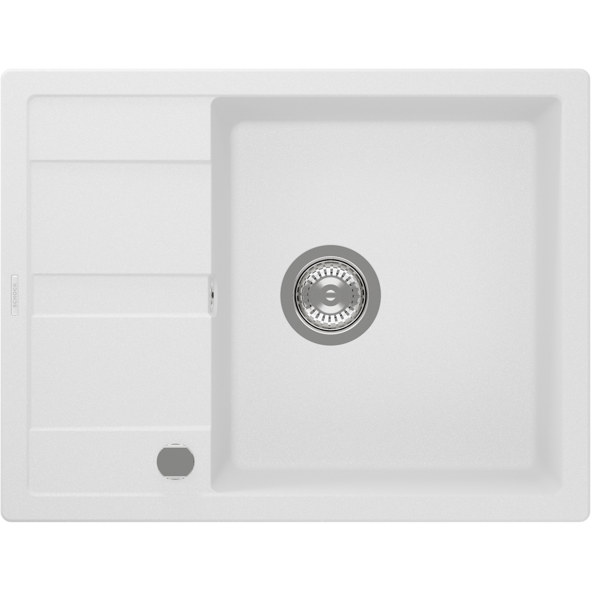 Einbauspüle 'Fiona' Quarzkomposit weiß 650 x 500 mm