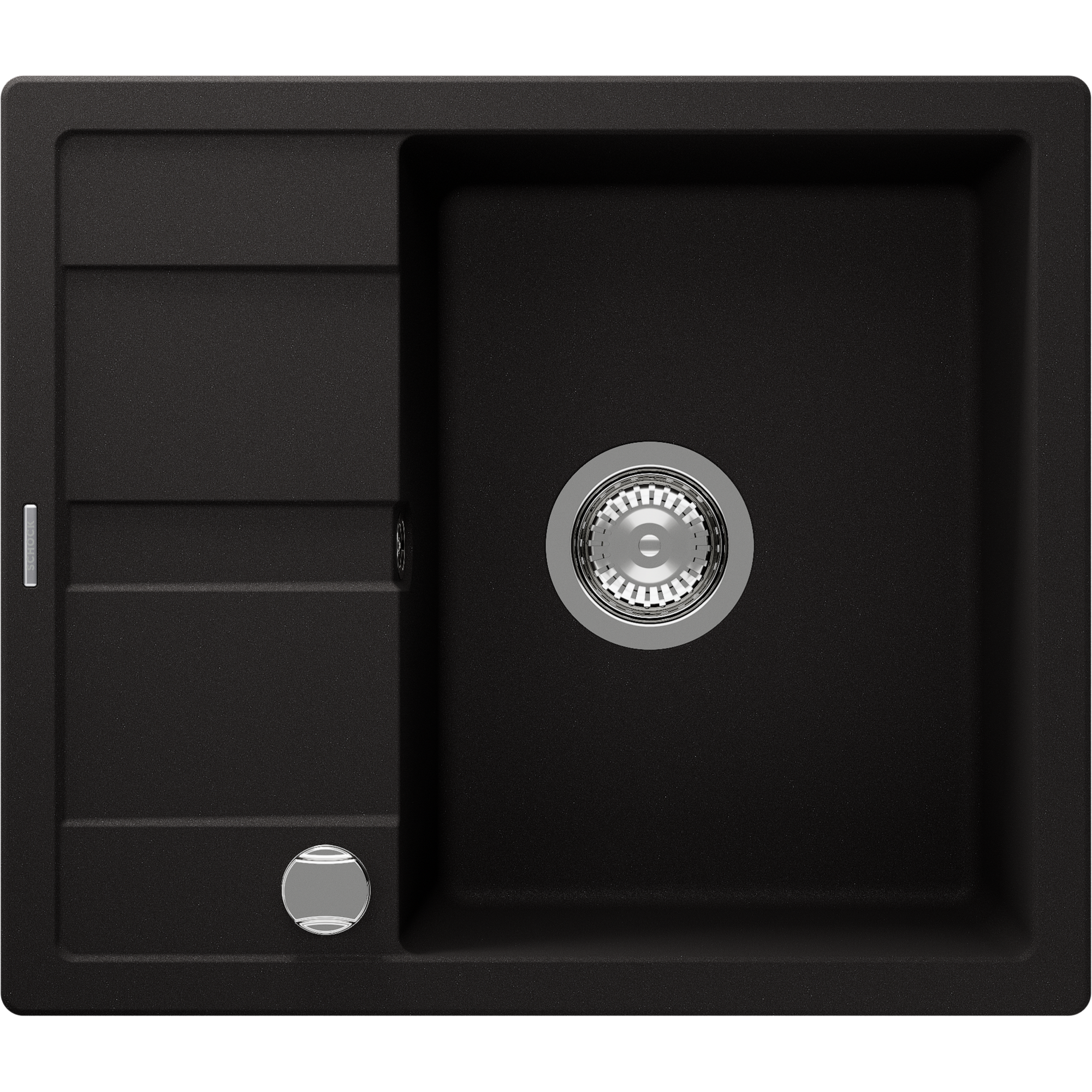 Einbauspüle 'Fiona' Quarzkomposit schwarz 580 x 500 mm