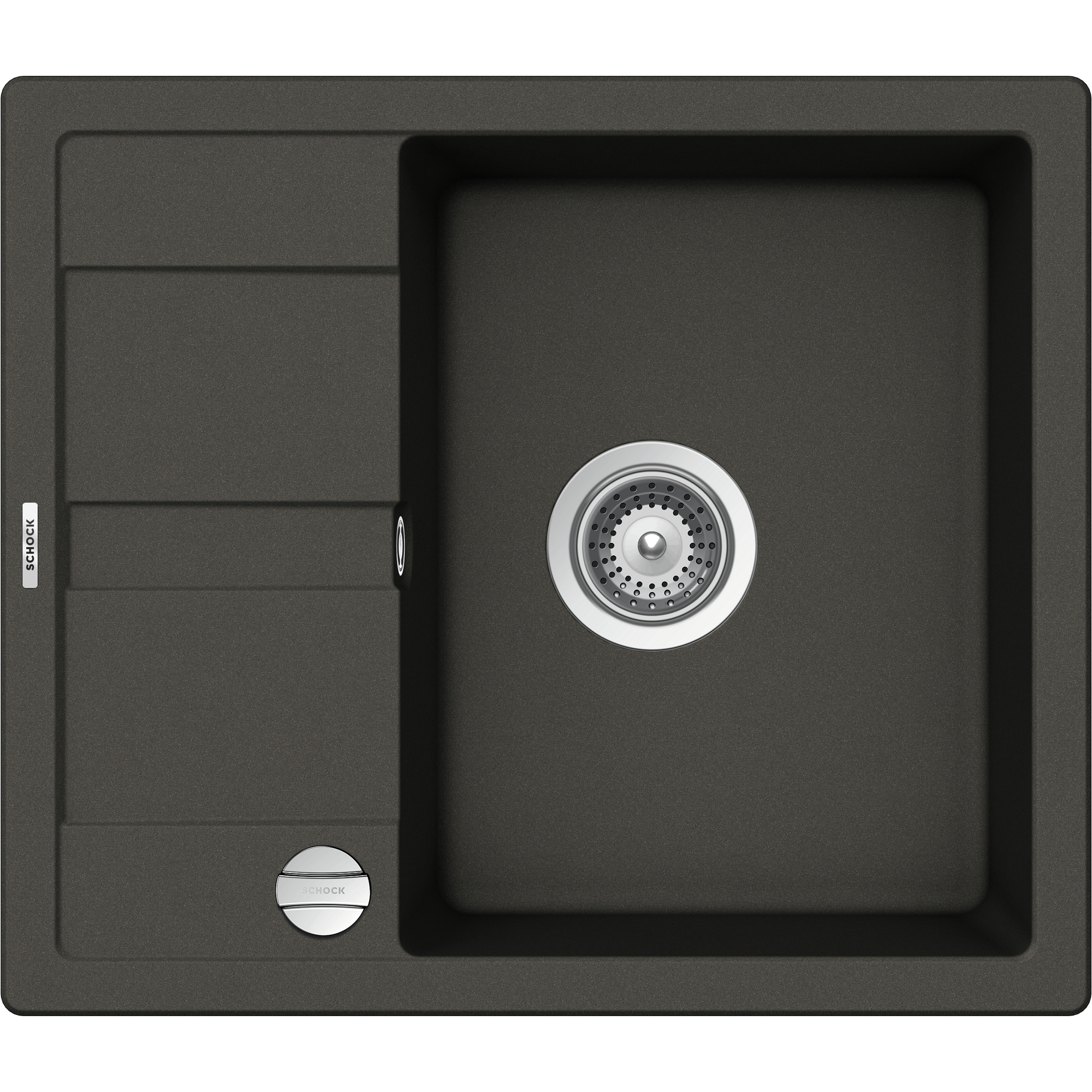 Einbauspüle 'Fiona' Quarzkomposit grau 580 x 500 mm