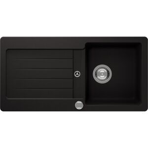 Einbauspüle 'Fleur' Quarzkomposit schwarz 860 x 435 mm