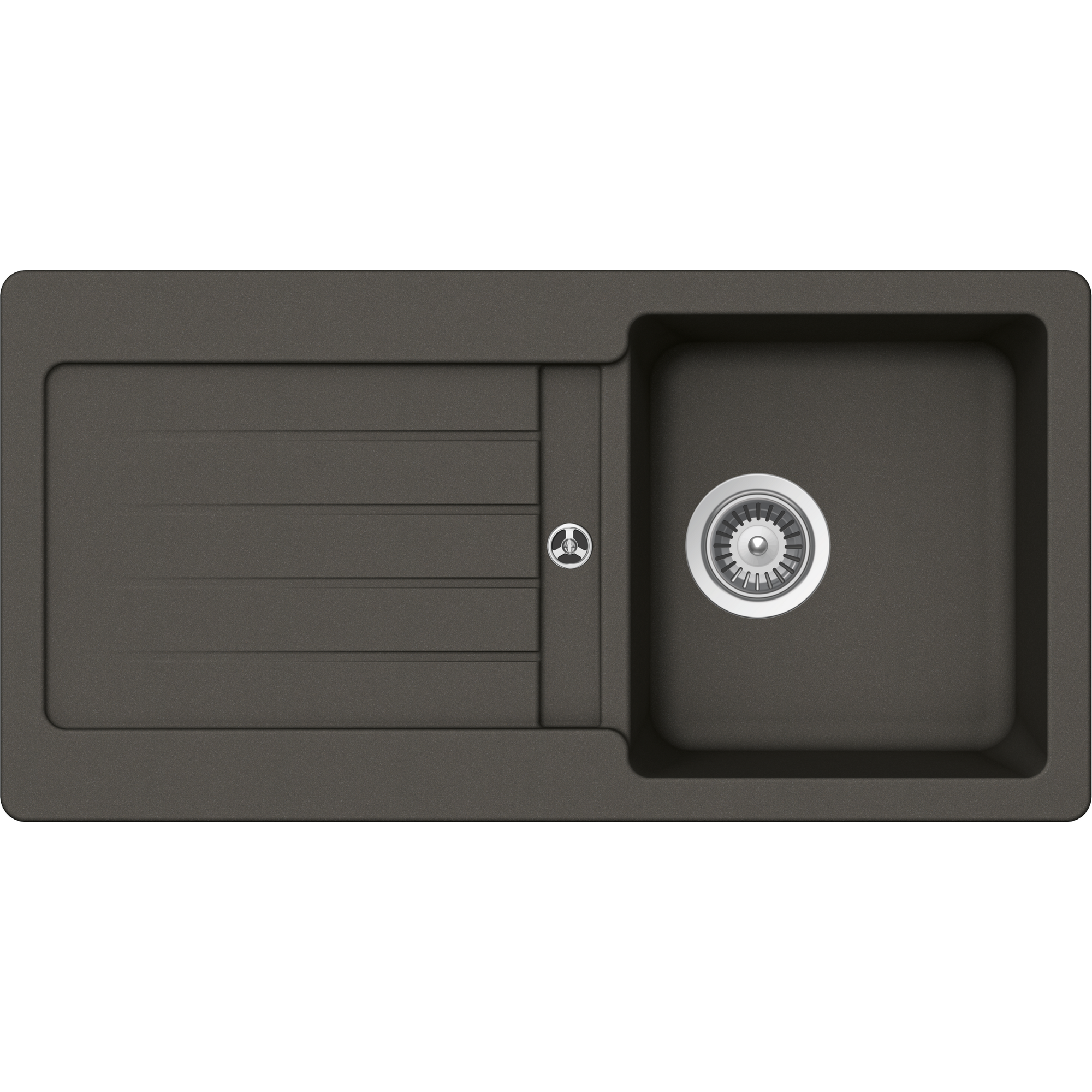 Einbauspüle 'Fleur' Quarzkomposit grau 860 x 435 mm