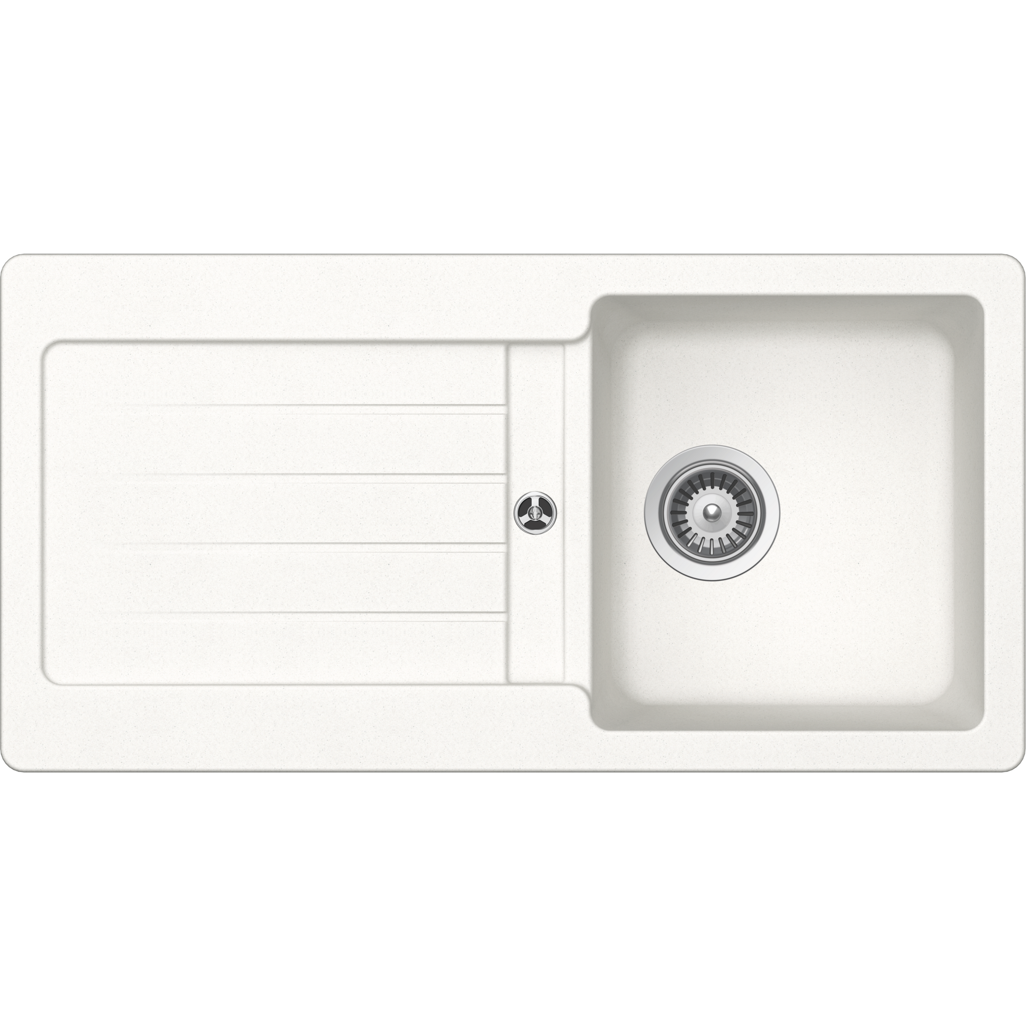 Einbauspüle 'Fleur' Quarzkomposit weiß 860 x 435 mm