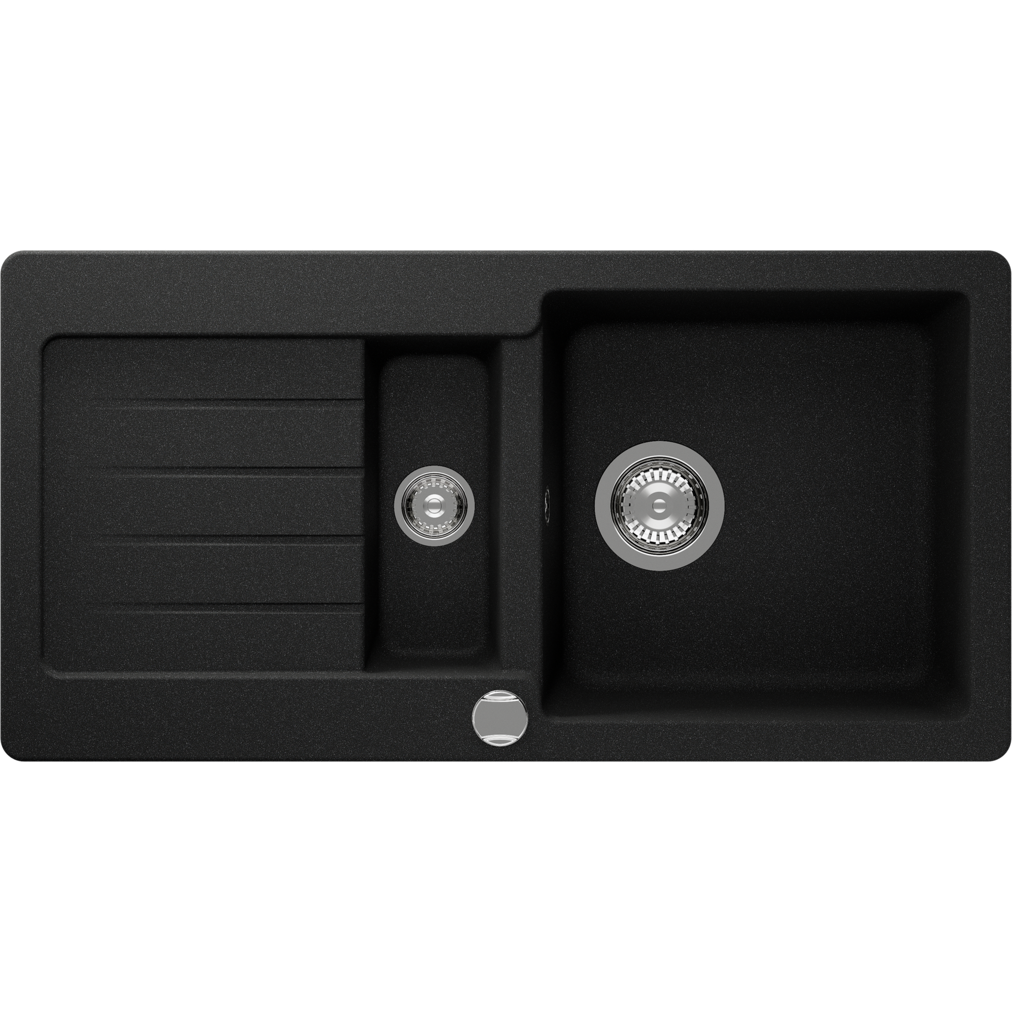 Einbauspüle 'Fleur' Quarzkomposit schwarz 860 x 435 mm