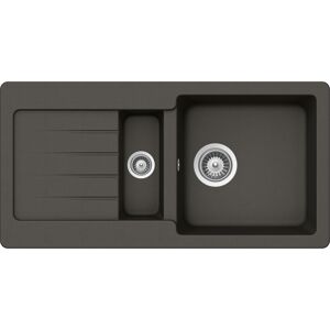 Einbauspüle 'Fleur' Quarzkomposit grau 860 x 435 mm
