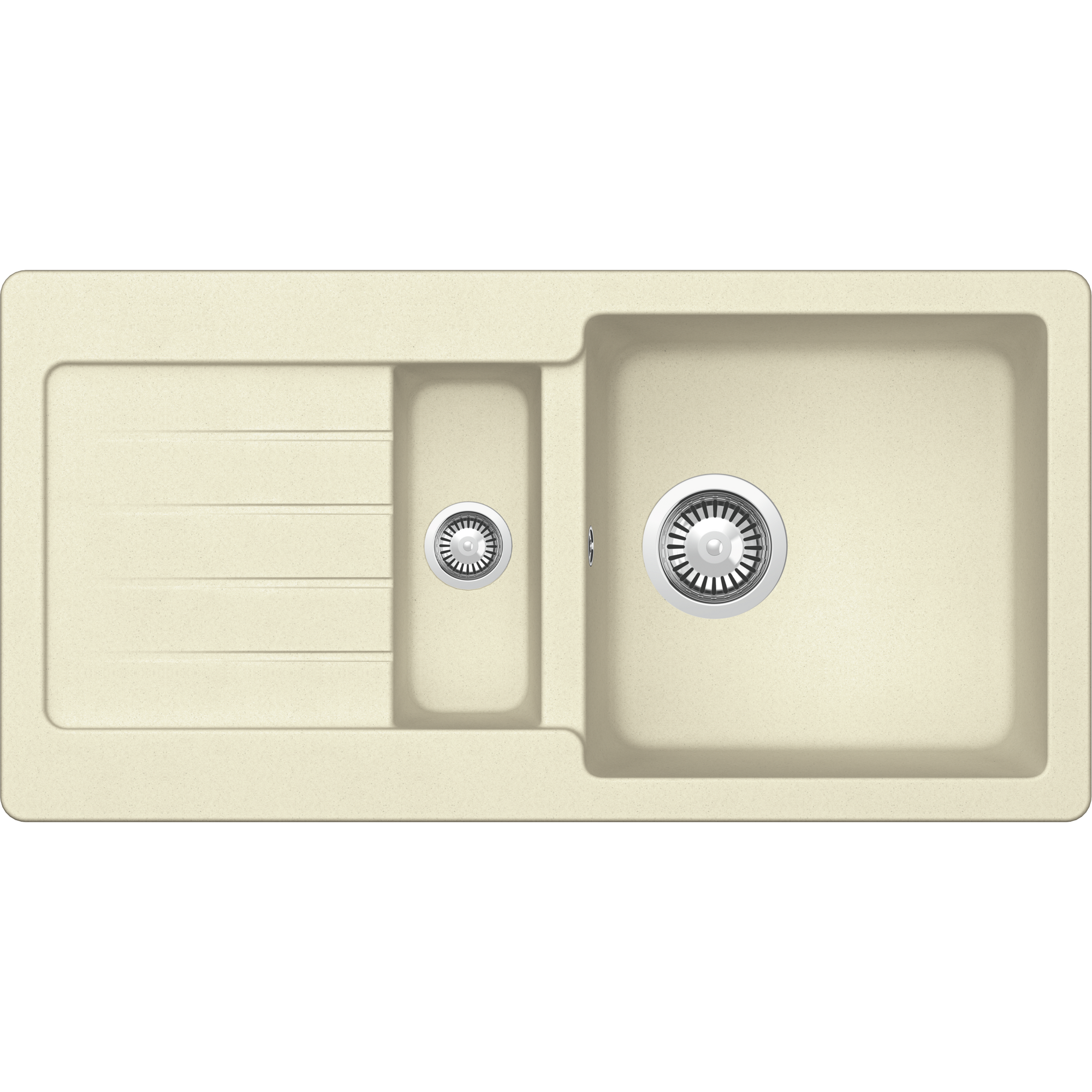 Einbauspüle 'Fleur' Quarzkomposit beige 860 x 435 mm