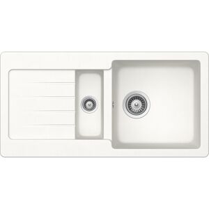 Einbauspüle 'Fleur' Quarzkomposit weiß 860 x 435 mm