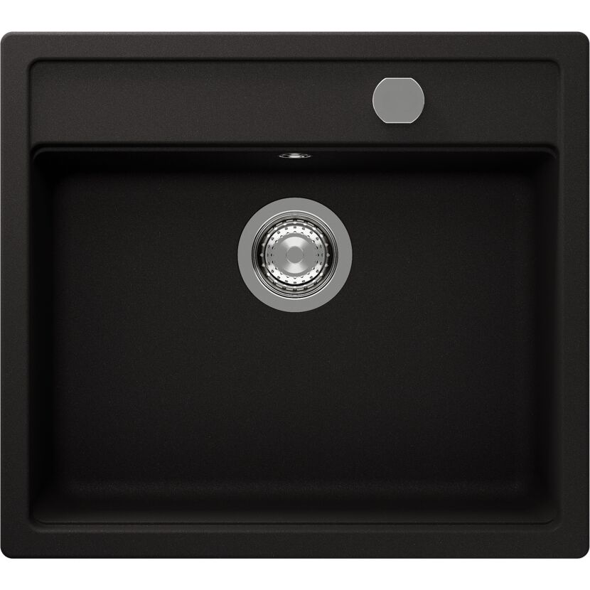 Einbauspüle 'Romi' Quarzkomposit schwarz 570 x 510 mm