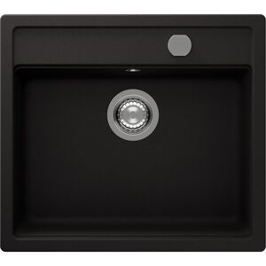 Einbauspüle 'Romi' Quarzkomposit schwarz 570 x 510 mm