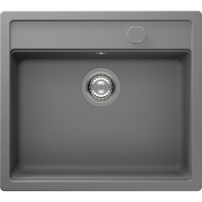 Einbauspüle 'Romi' Quarzkomposit grau 570 x 510 mm