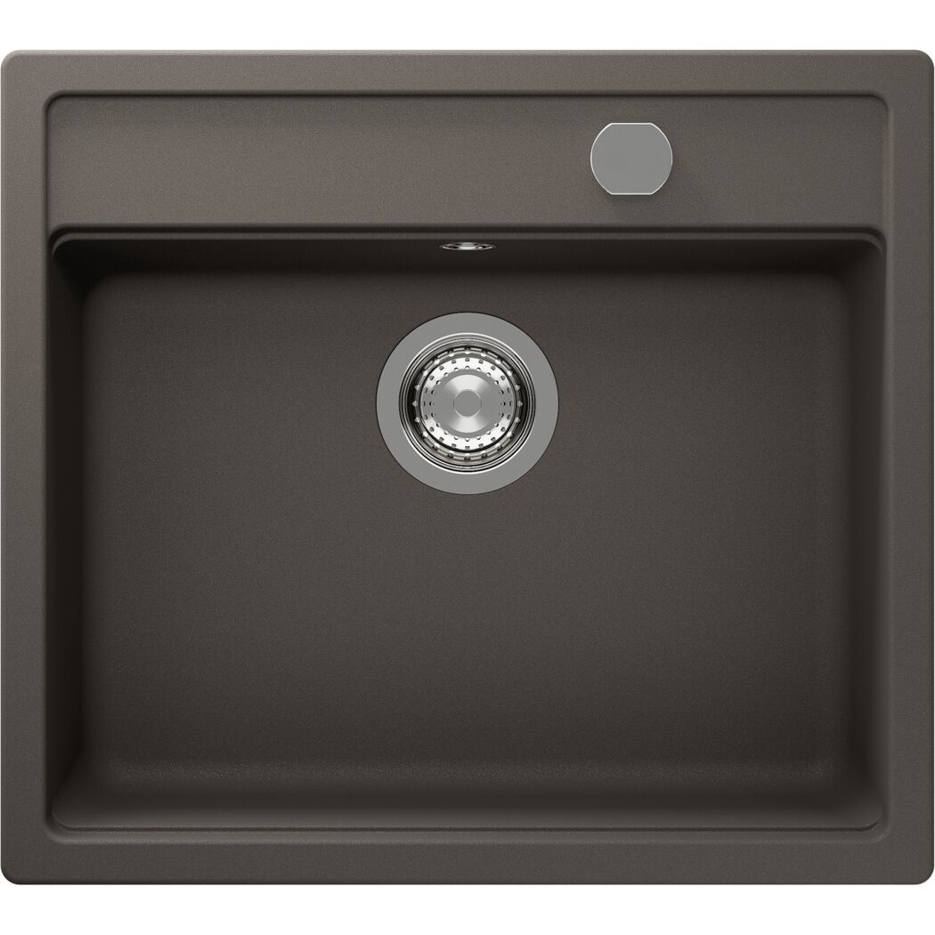 Einbauspüle 'Romi' Quarzkomposit grau 570 x 510 mm