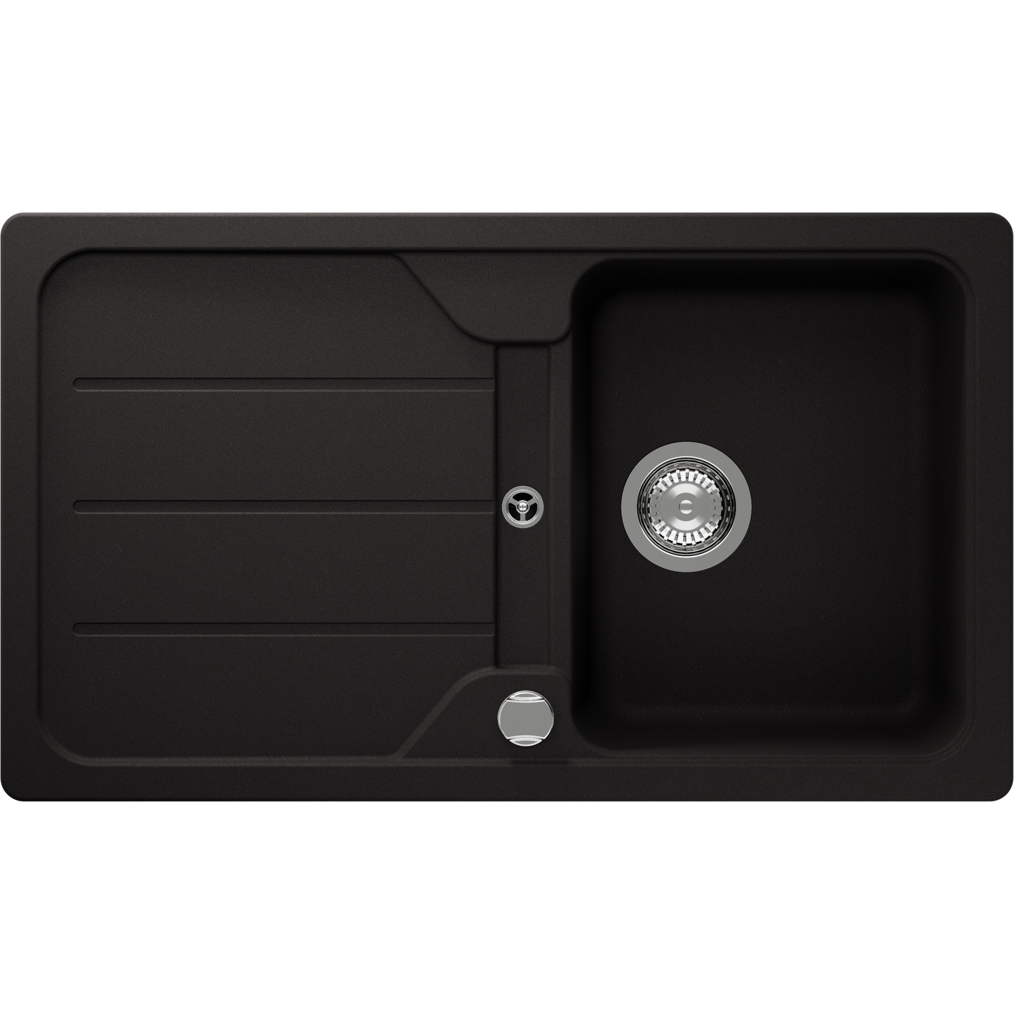 Einbauspüle 'Sofia' Quarzkomposit schwarz 860 x 500 mm