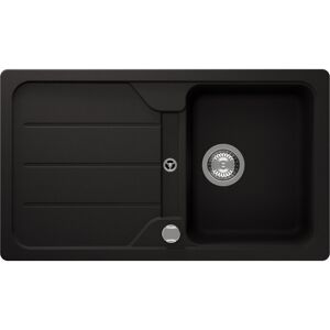 Einbauspüle 'Sofia' Quarzkomposit schwarz 860 x 500 mm