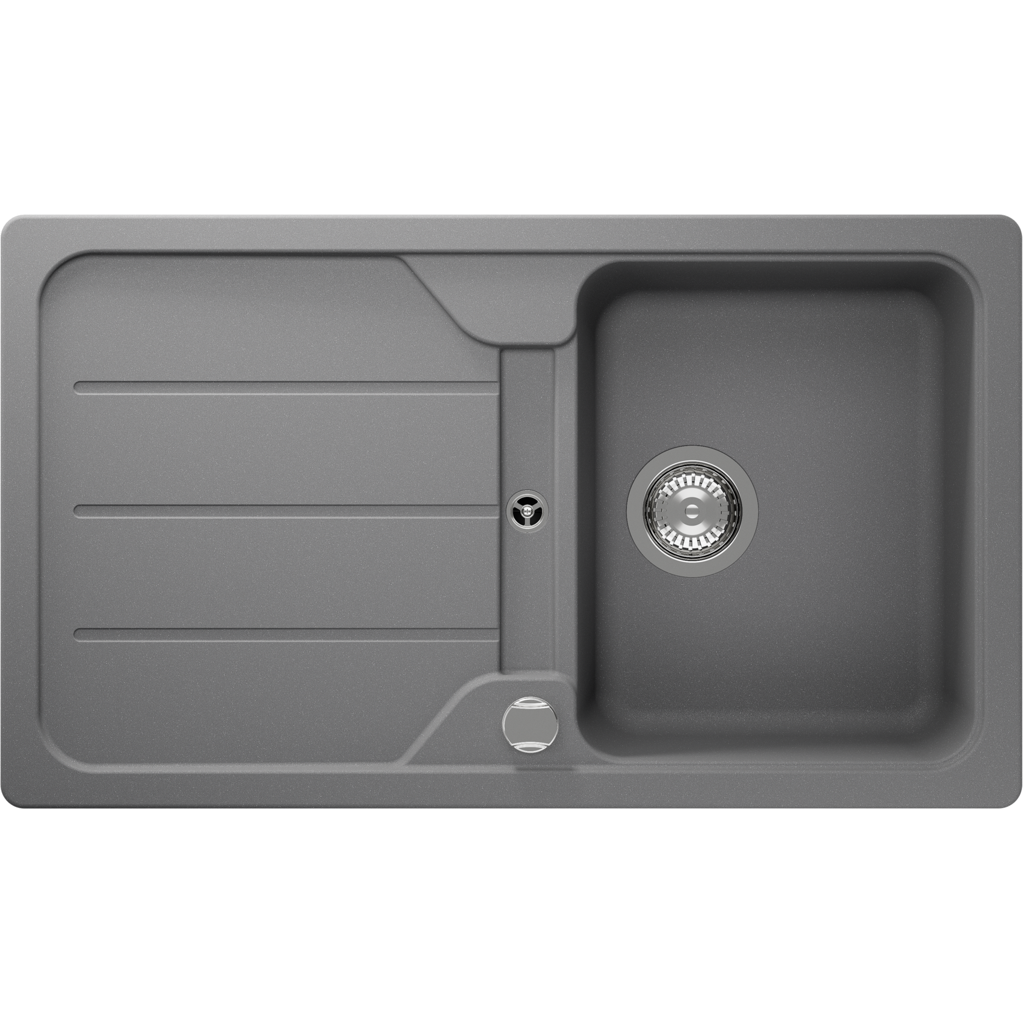 Einbauspüle 'Sofia' Quarzkomposit grau 860 x 500 mm