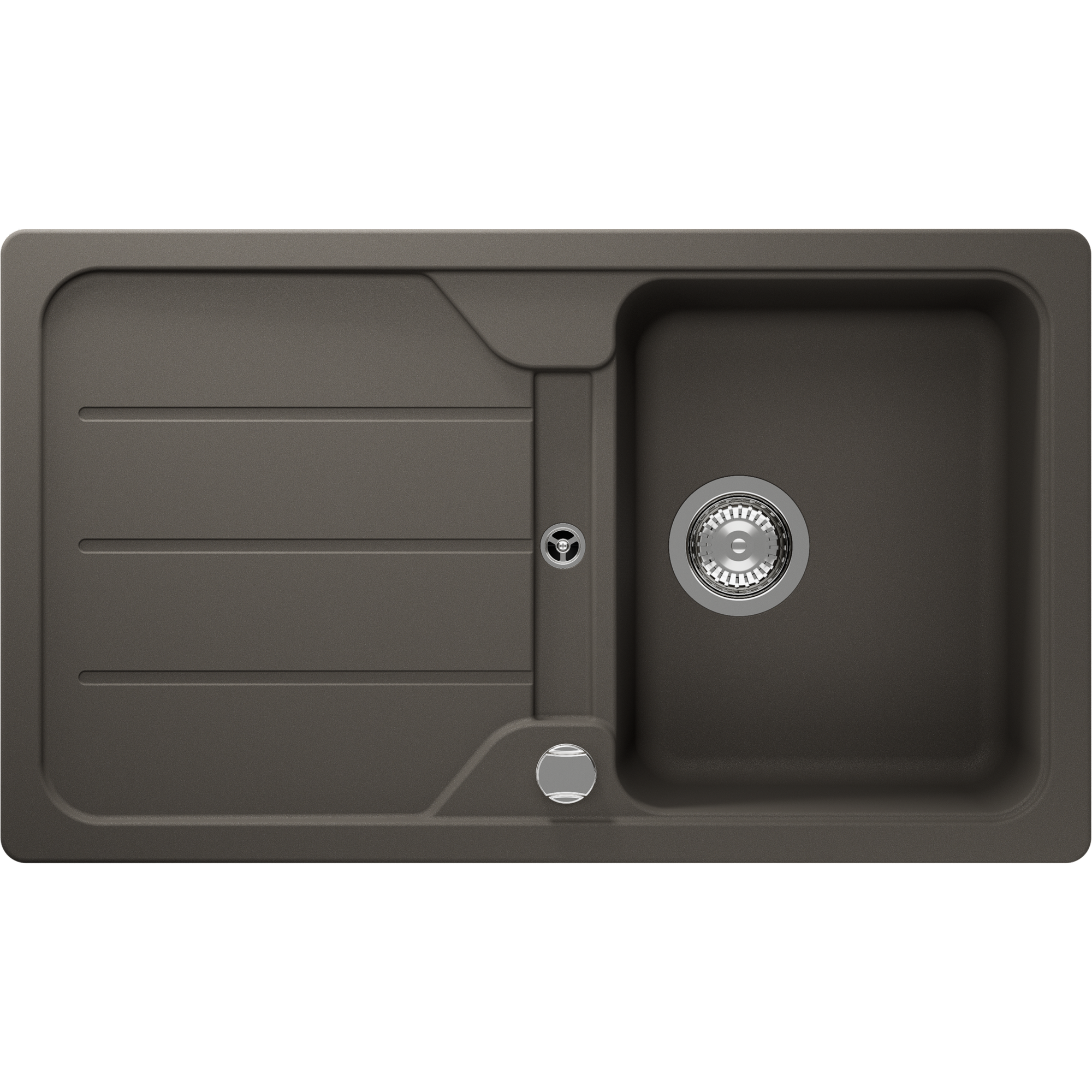 Einbauspüle 'Sofia' Quarzkomposit grau 860 x 500 mm