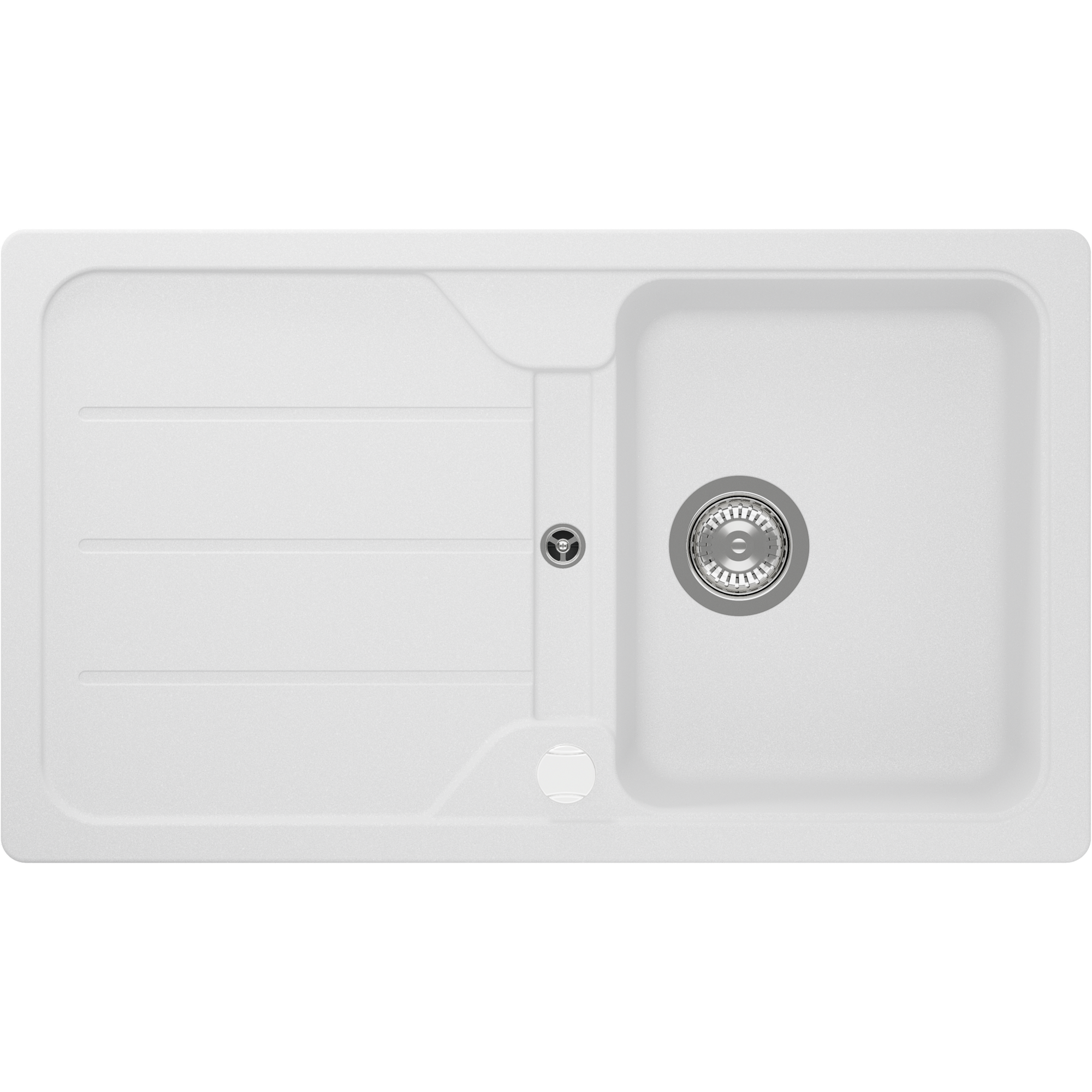 Einbauspüle 'Sofia' Quarzkomposit weiß 860 x 500 mm