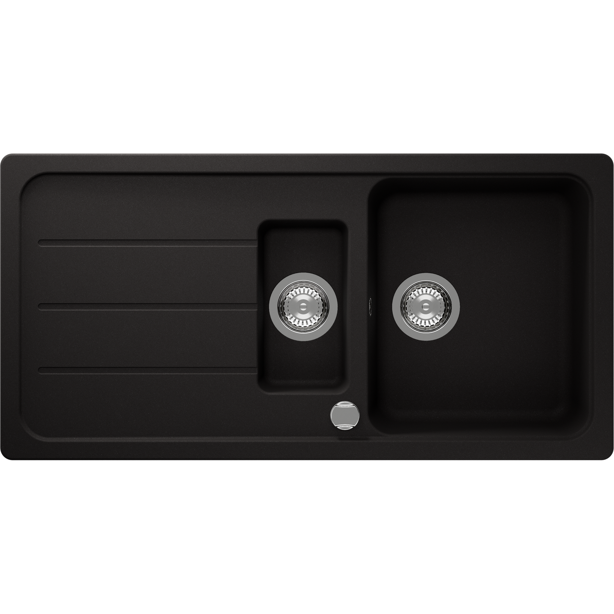 Einbauspüle 'Sofia' Quarzkomposit schwarz 1000 x 500 mm