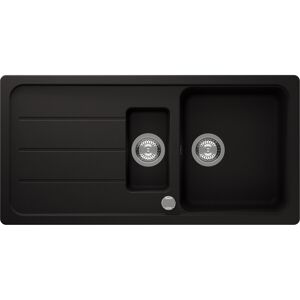 Einbauspüle 'Sofia' Quarzkomposit schwarz 1000 x 500 mm