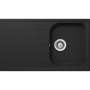 Einbauspüle 'Estia' Quarzkomposit schwarz 860 x 500 mm