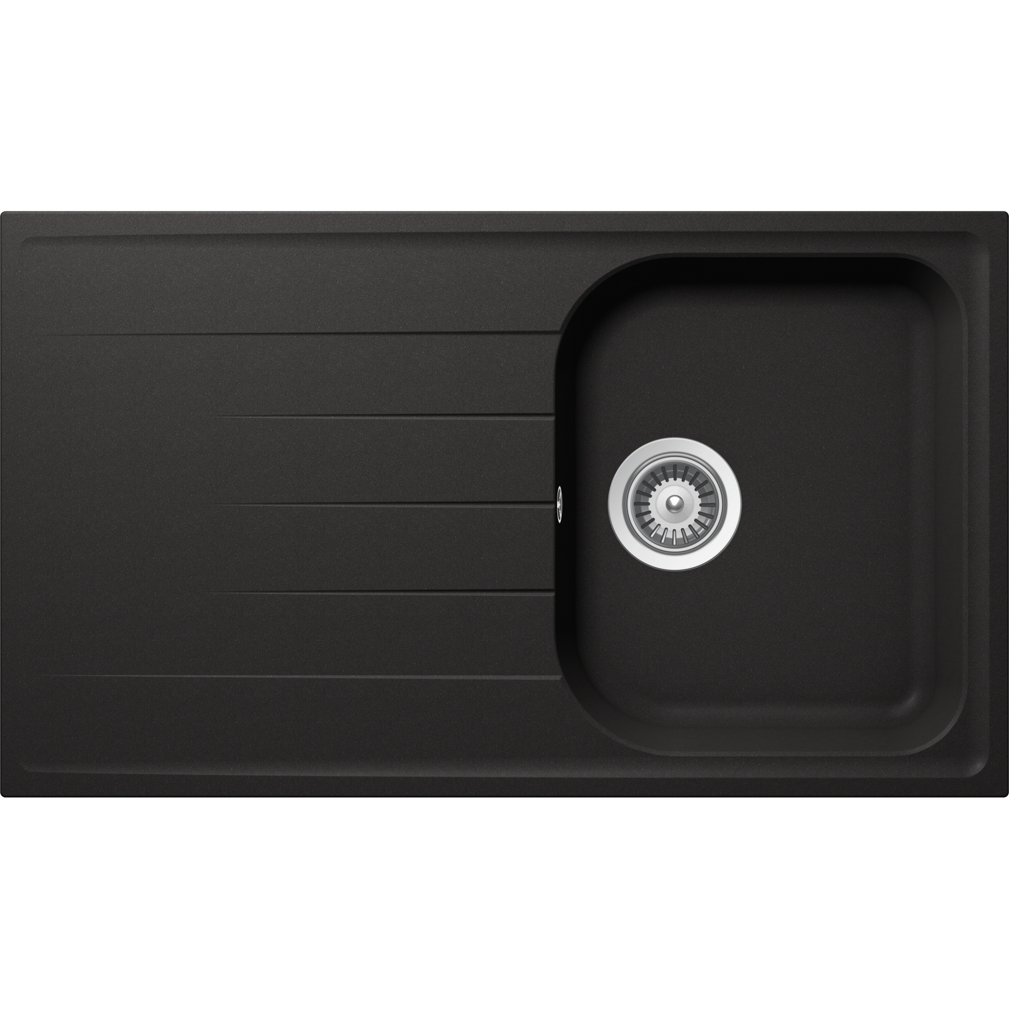 Einbauspüle 'Estia' Quarzkomposit schwarz 860 x 500 mm