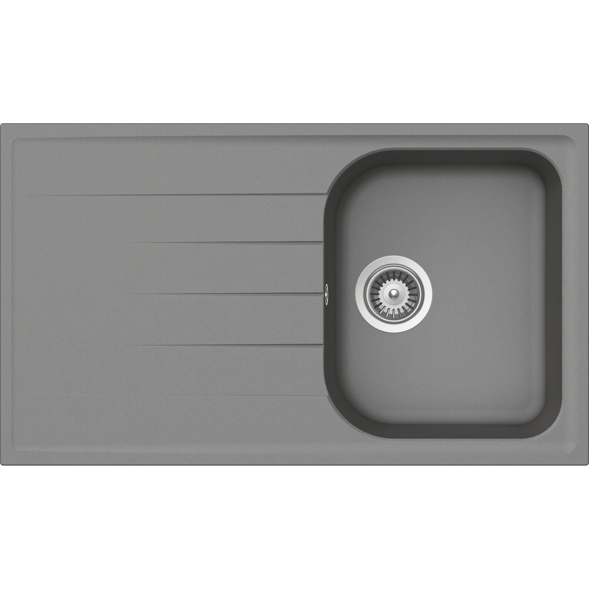 Einbauspüle 'Estia' Quarzkomposit grau 860 x 500 mm