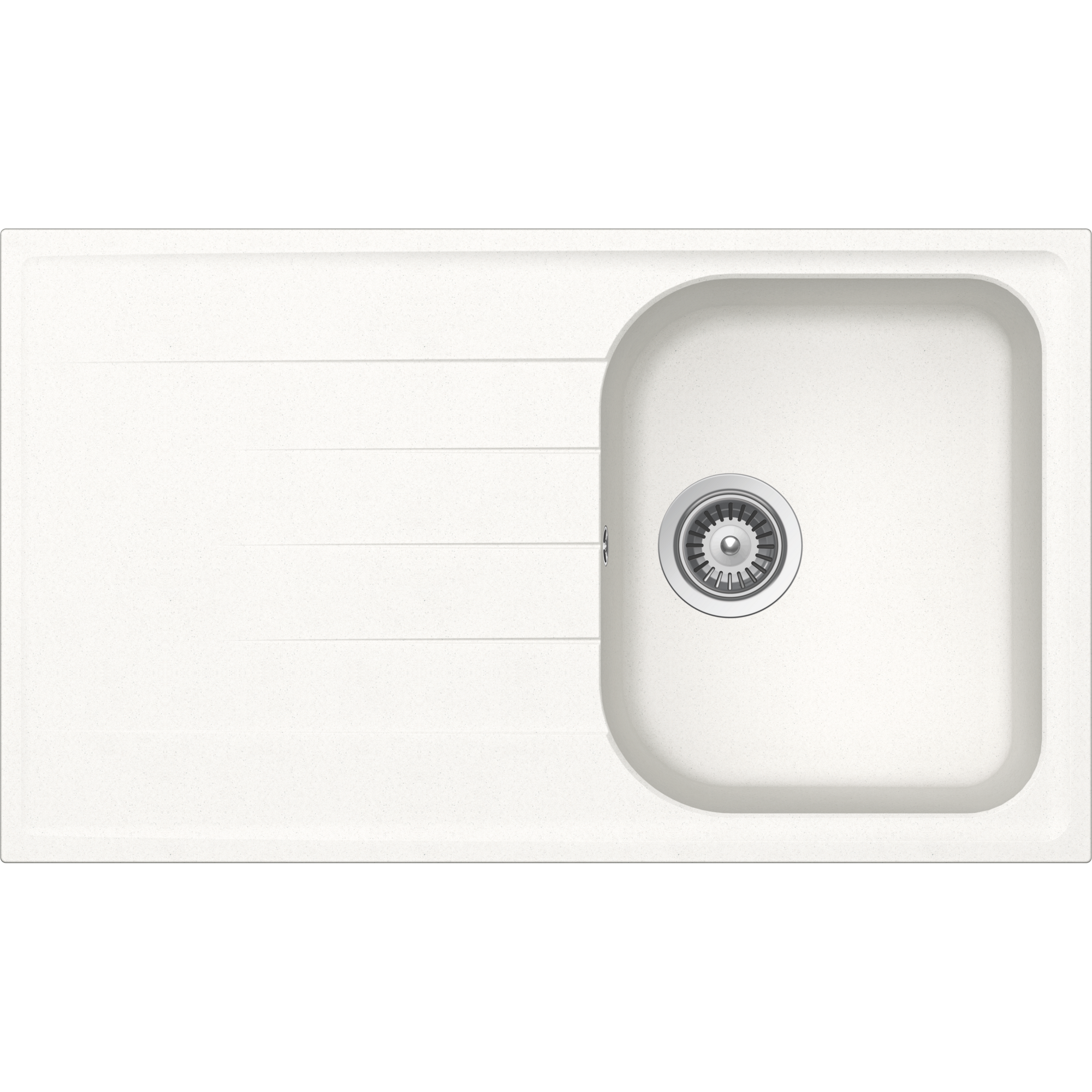 Einbauspüle 'Estia' Quarzkomposit weiß 860 x 500 mm