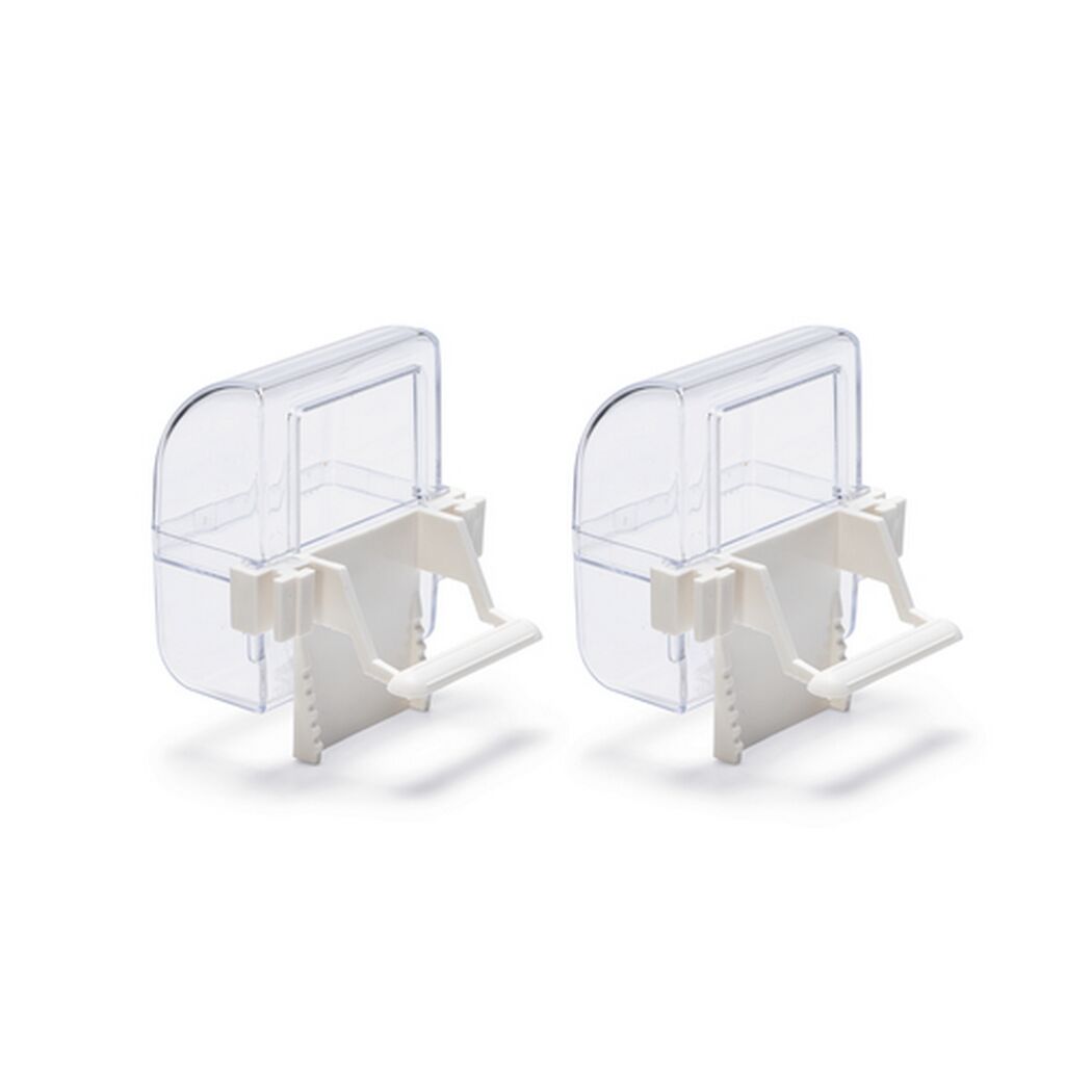 Futter- und Wasserspender weiss 2er Set